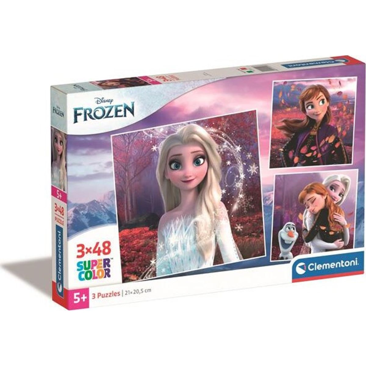 Frost Puslespil - Disney - Super Color - 3x48 Brikker - Clementoni