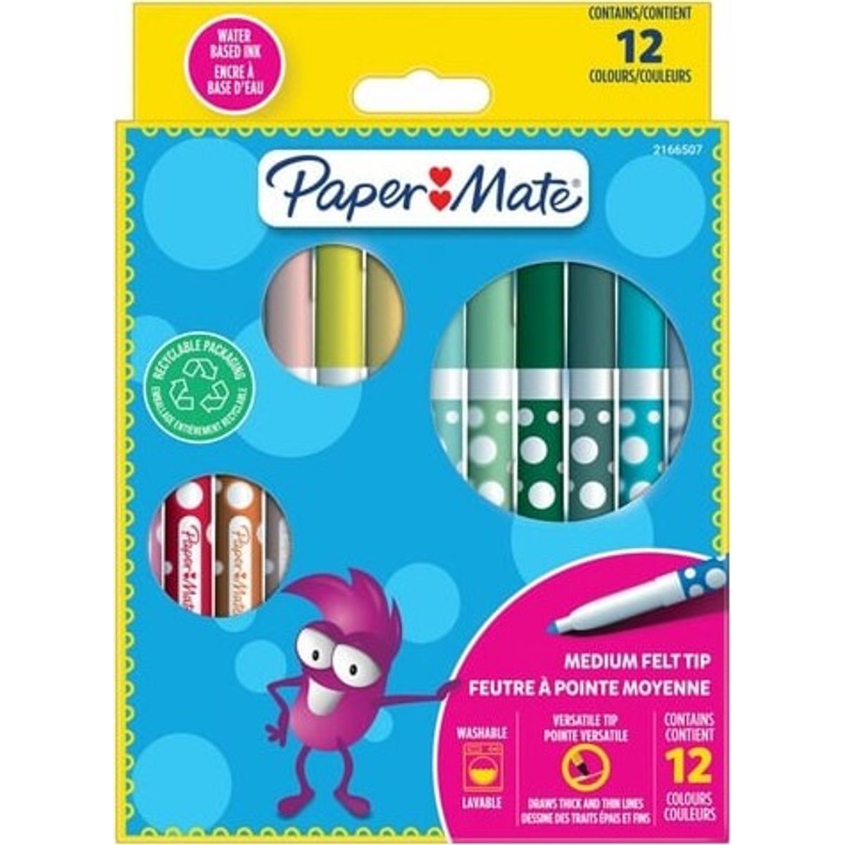 Paper Mate - Børnetusser Med Filtspids (12 Styk)