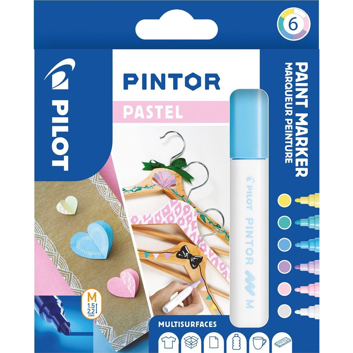 Pilot - Pintor Marker Fine Pastel Mix 6 Farver (medium Tip)