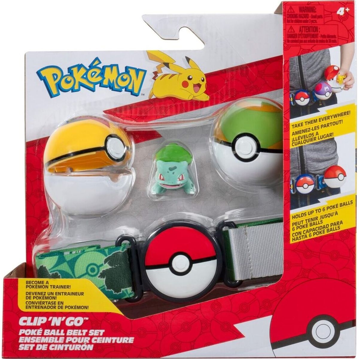 Pokémon - Clip N Go Poké Ball Belt Set - Bulbasaur