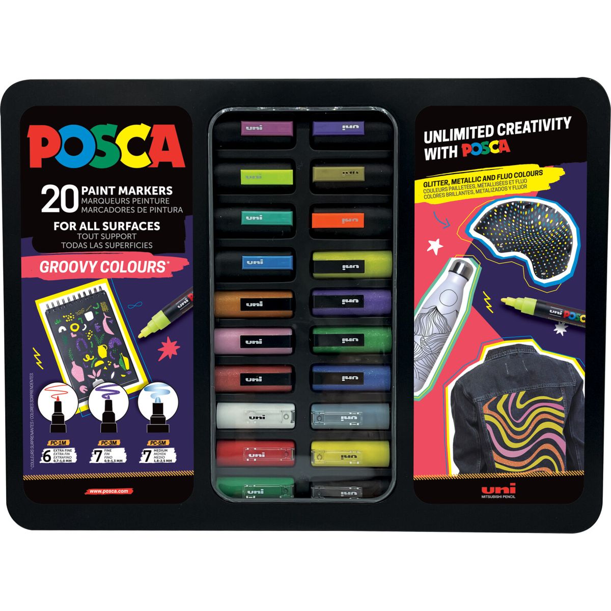 Posca - Metal Tin Groovy Colours - (401536)