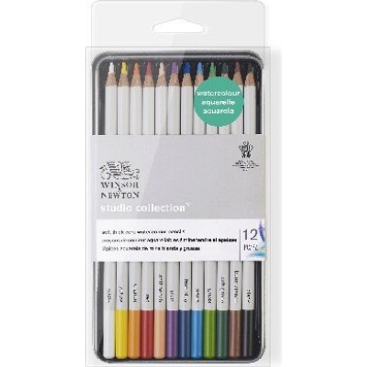 Winsor & Newton - Akvarel Farveblyanter Sæt - Studio Collection - 12 Farver