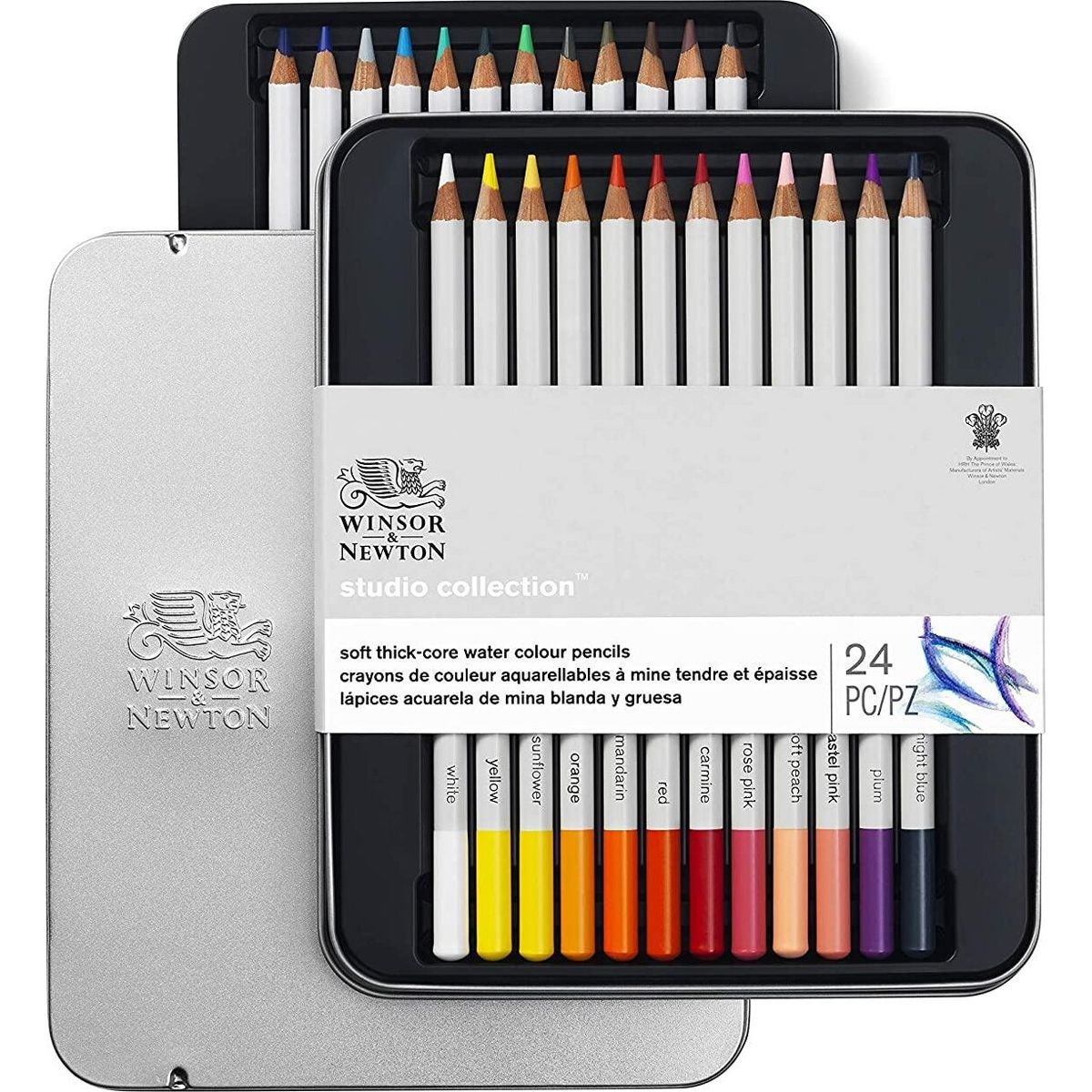 Winsor & Newton - Akvarel Farveblyanter Sæt - Studio Collection - 24 Farver