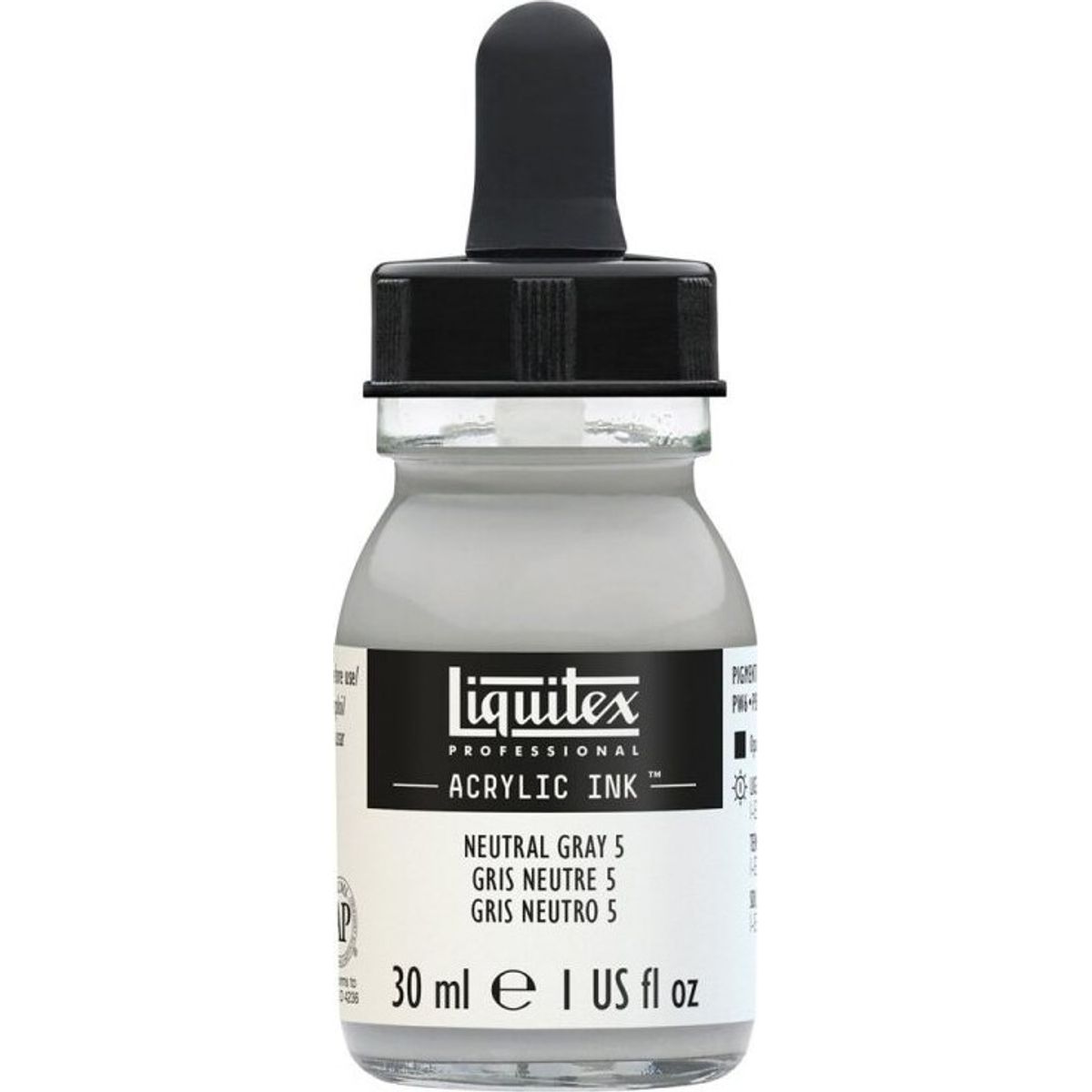 Liquitex - Acrylic Ink Blæk - Neutral Grey 5 30 Ml