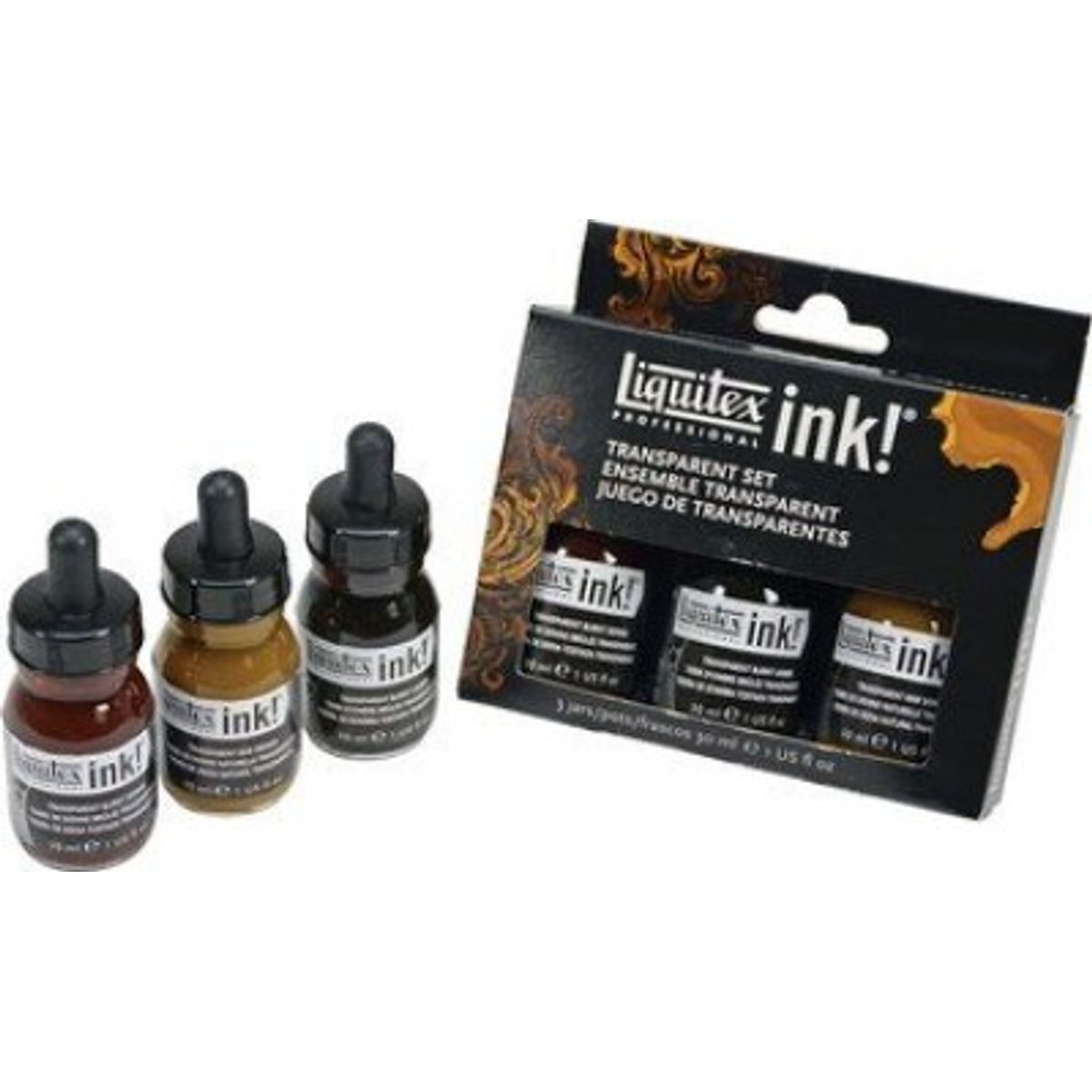 Liquitex - Acrylic Ink - Akryl Blæk - Transparent Set 3-pak