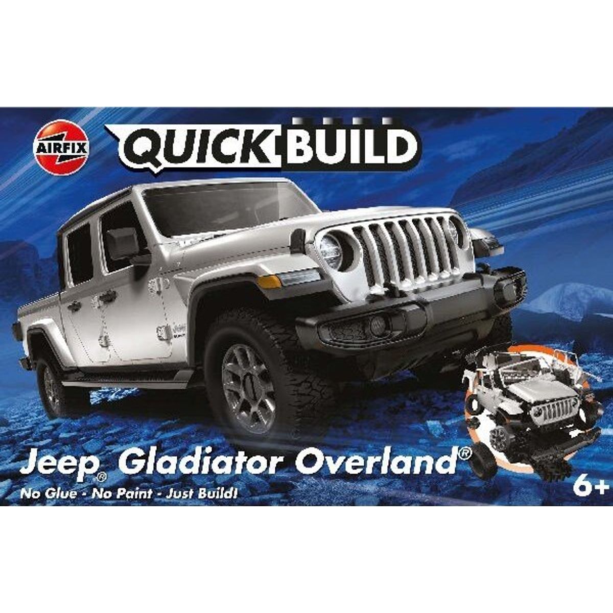 Airfix Quick Build - Jeep Gladiator Bil Byggesæt - 21 Cm - J6039