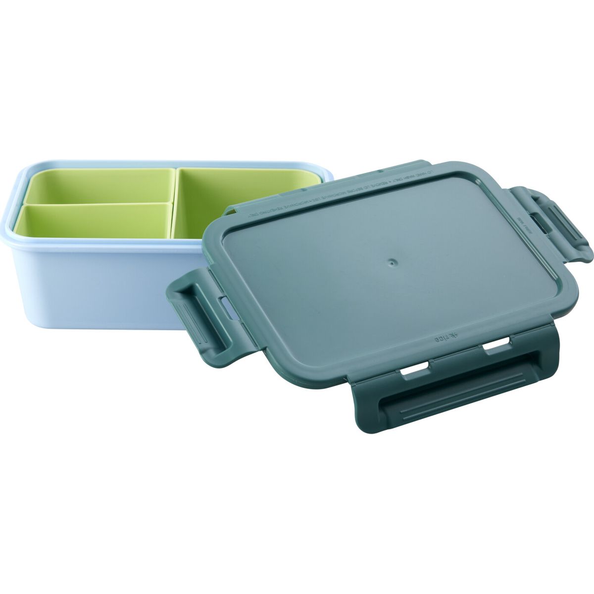 Rice - Lunchbox With 3 Inserts - Green And Soft Blue