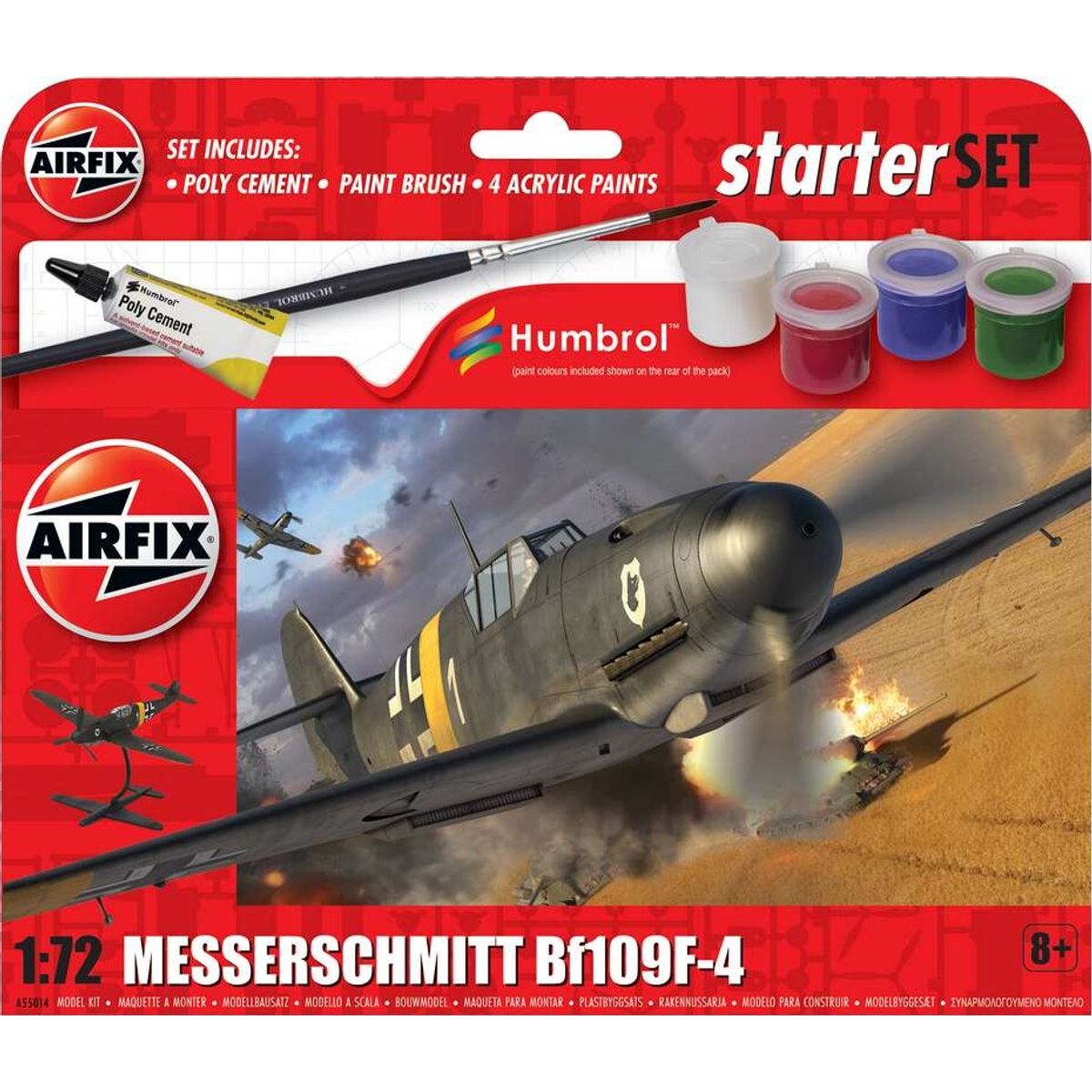 Airfix - Starter Set - Messerschmitt Bf109f-4 Fly - 1:72 - A55014