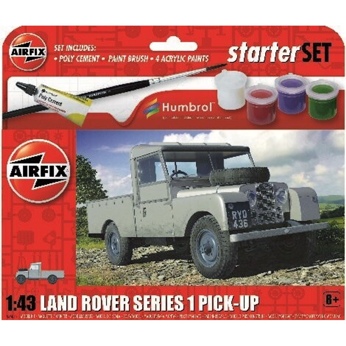 Airfix - Starter Set Land Rover Series 1 Byggesæt - 1:43 - A55012