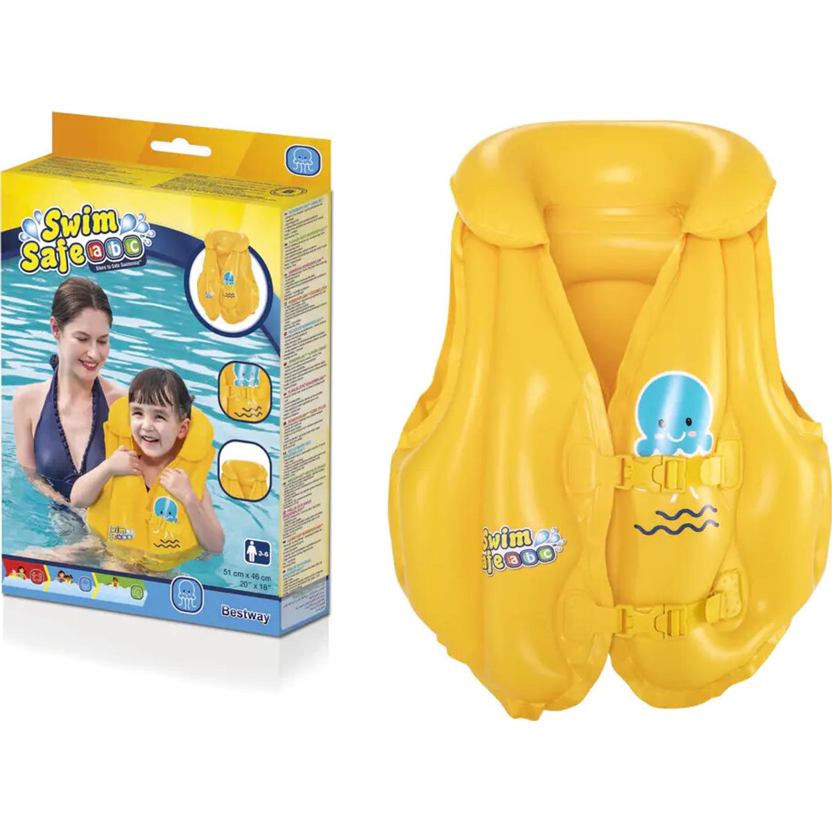 Svømmevest - 3 år - Bestway Swim Safe Abc