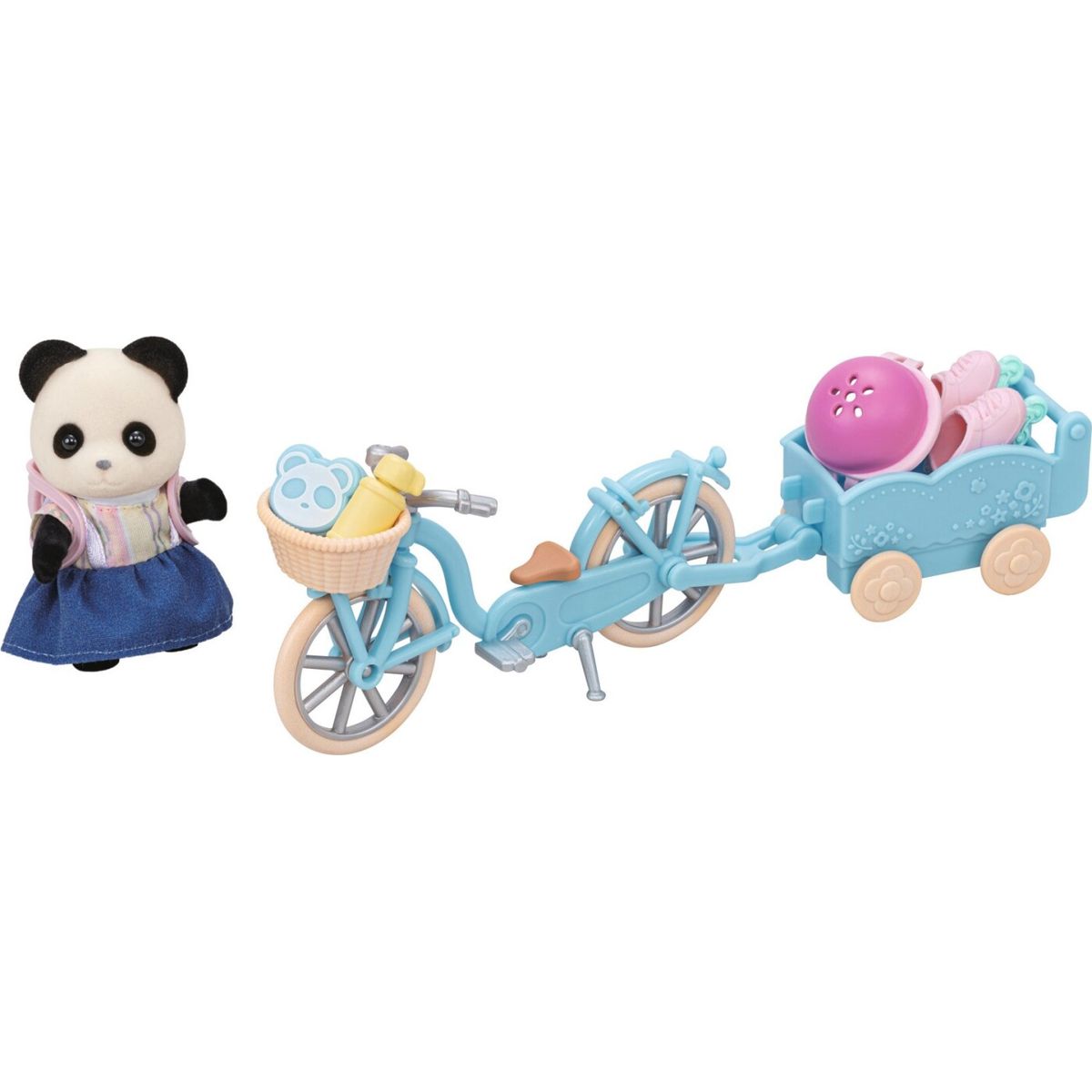 Sylvanian Families - Panda Med Cykel Med Vogn Og Rulleskøjter Sæt - 5652