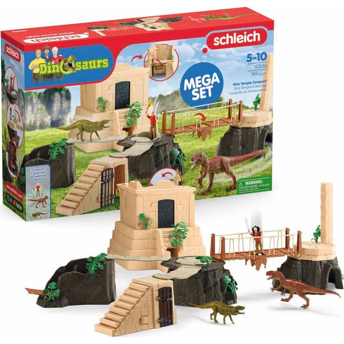 Schleich Dinosaurs - Erobring Af Dino Templet - Mega Sæt - 42656