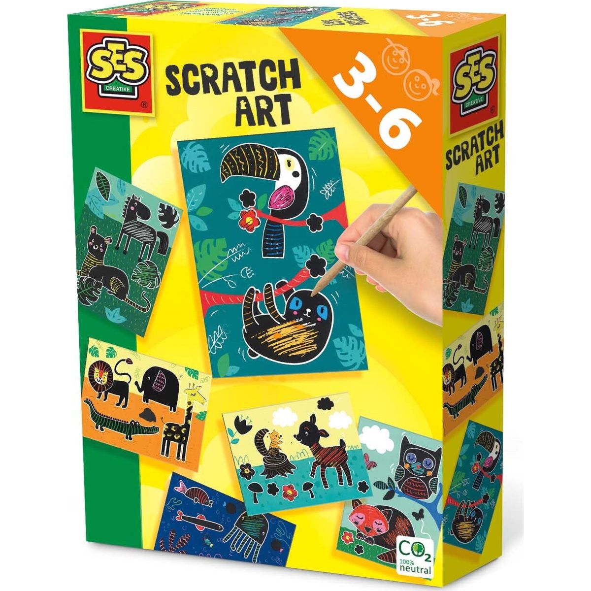 Ses Creative - Scratch Art - Skrabe Billeder - Dyr