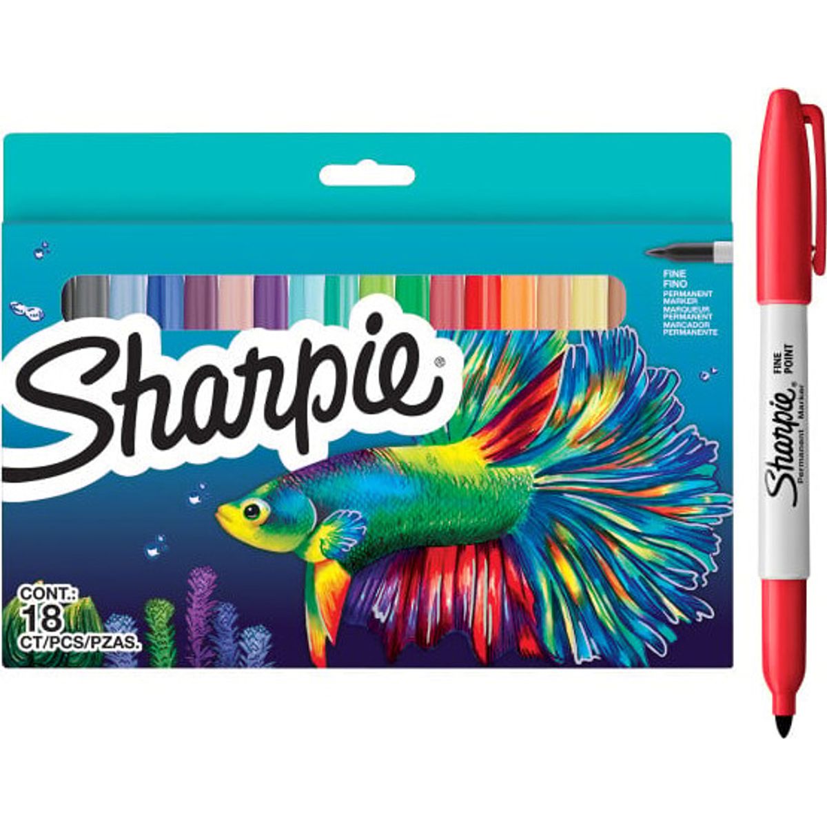 Sharpie - Permanent Marker Fine Bts Assorted Colours 18-blister (2201230)