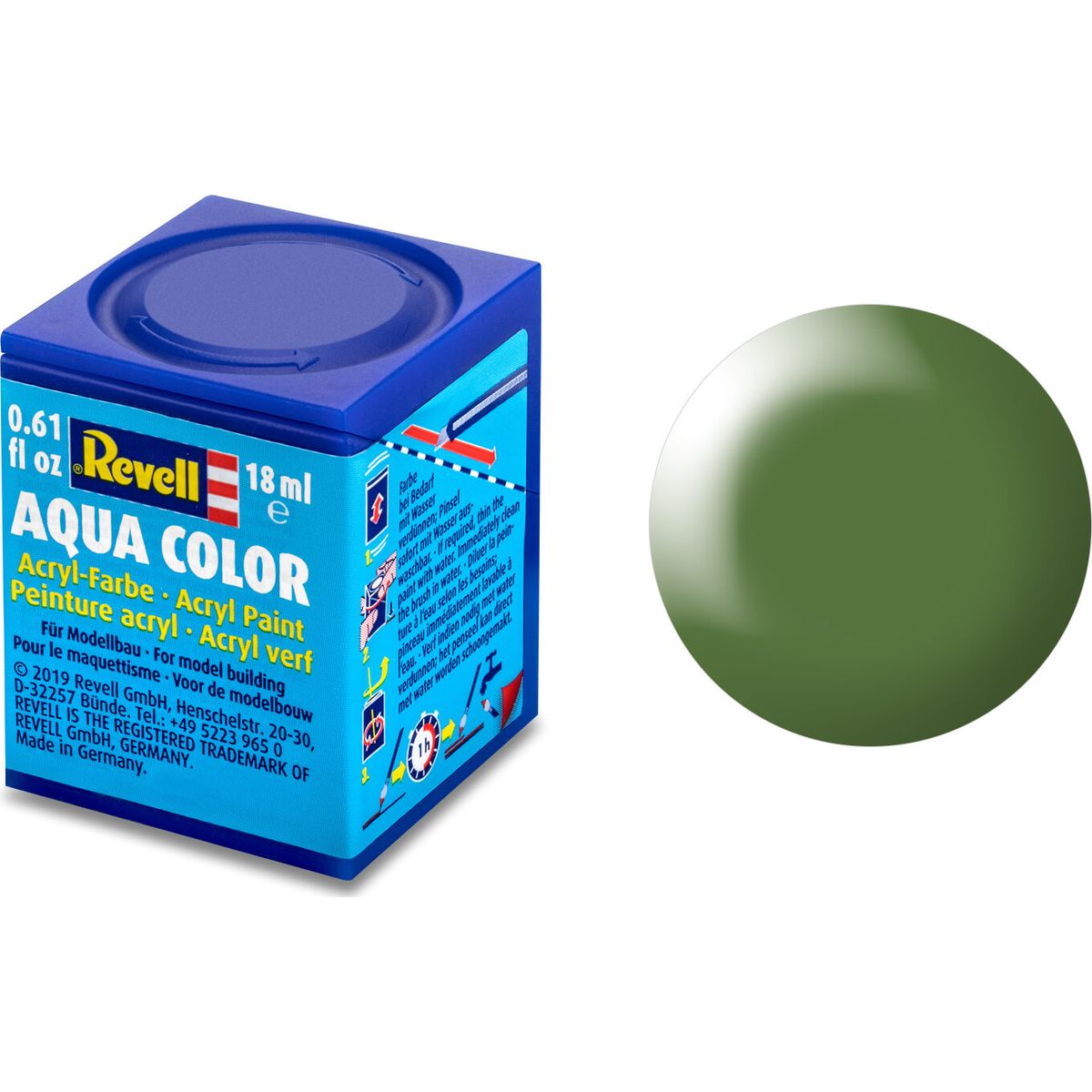 Revell - Aqua Color Akryl Maling Silke Fern Grøn Ral 6025 18 Ml - 36360