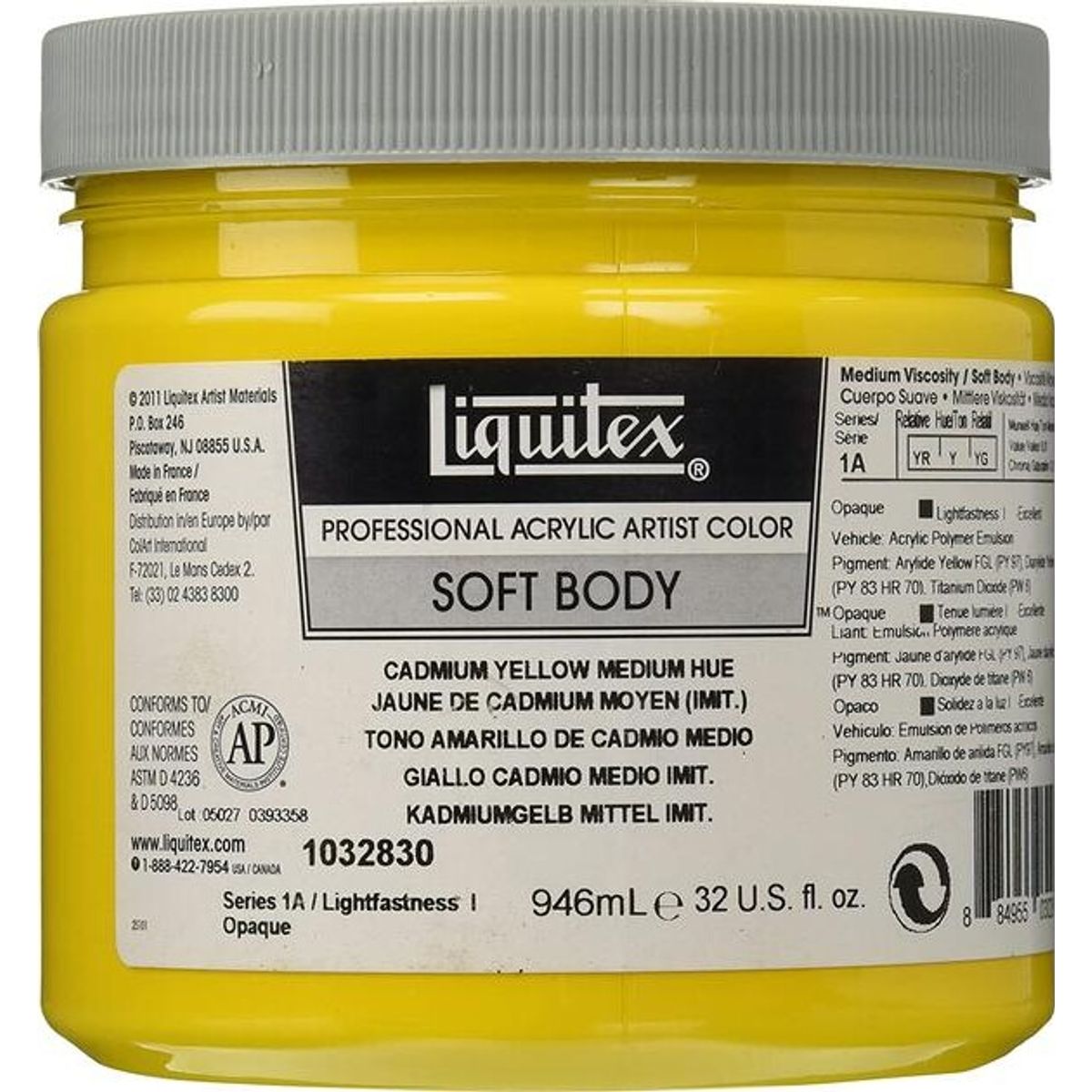 Liquitex - Akrylmaling - Soft Body - Cadmium Yellow Medium Hue 830