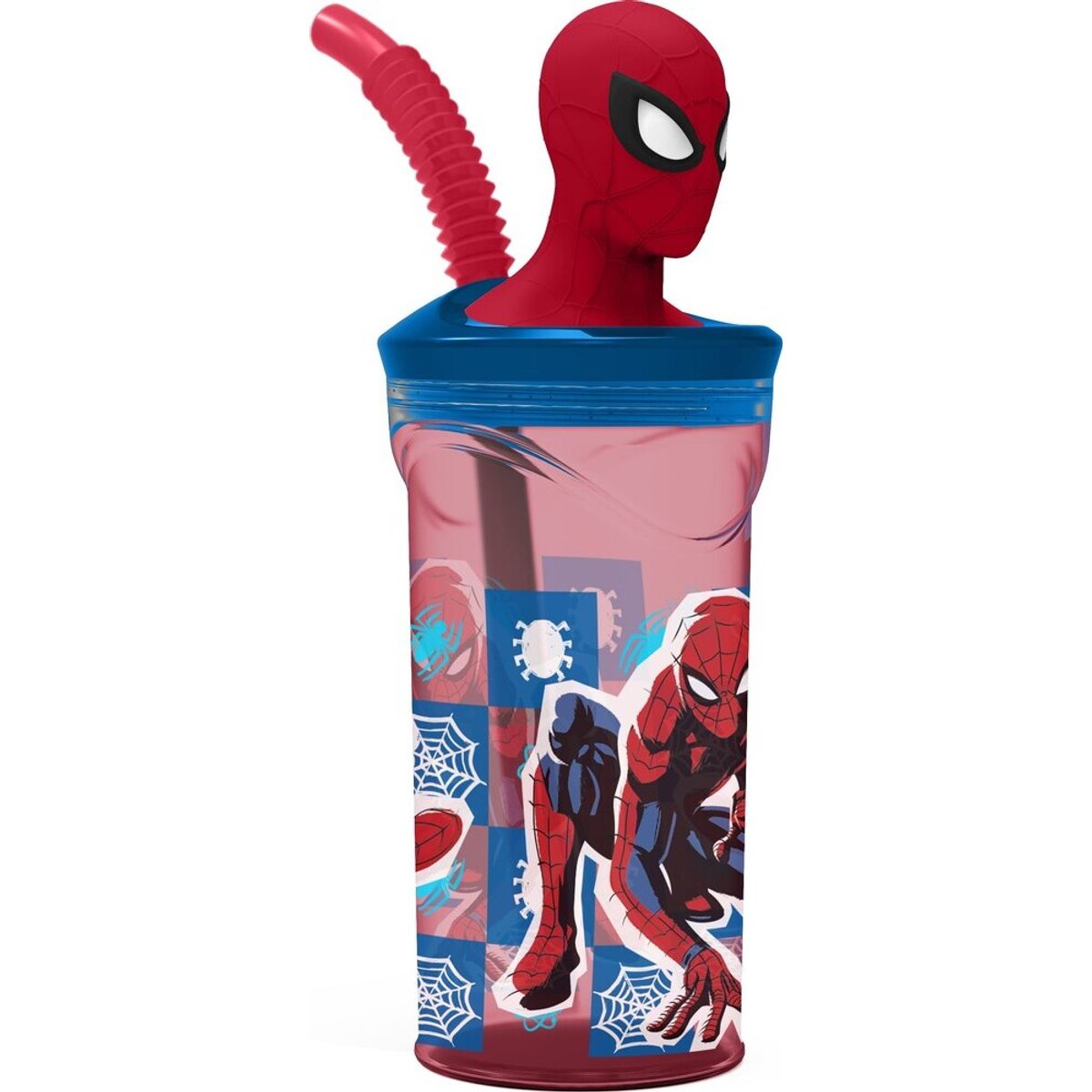 Spiderman - Drikkedunk Med Sugerør - Tumbler - 360 Ml