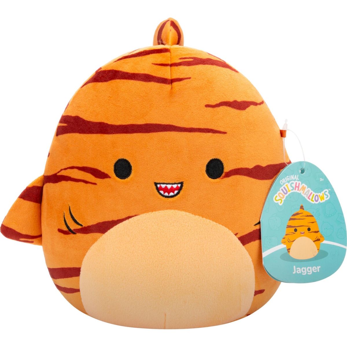 Squishmallows Bamse - Jagger Tigerhaj - 19 Cm