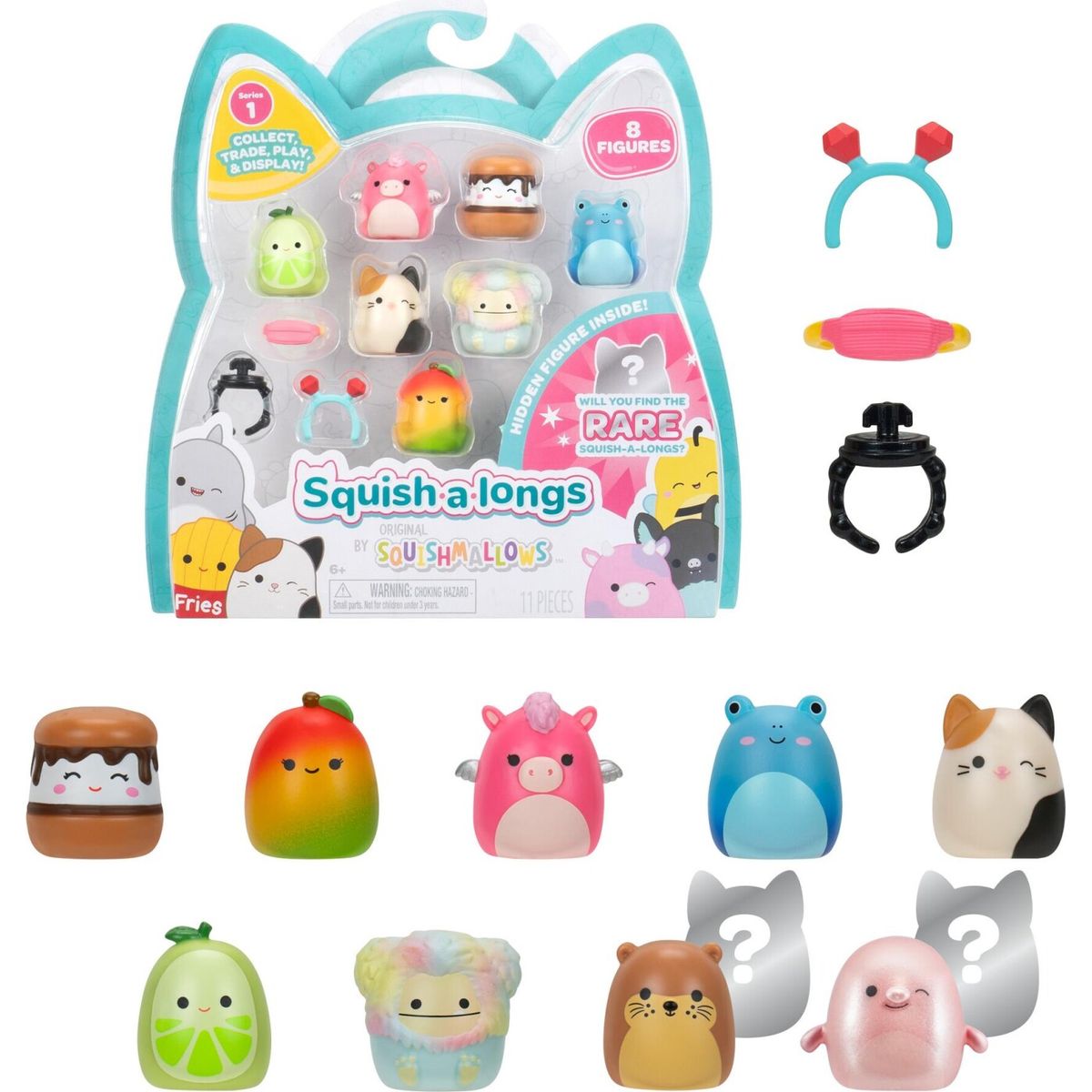 Squishalongs - 2,5 Cm 8 Pack Asst