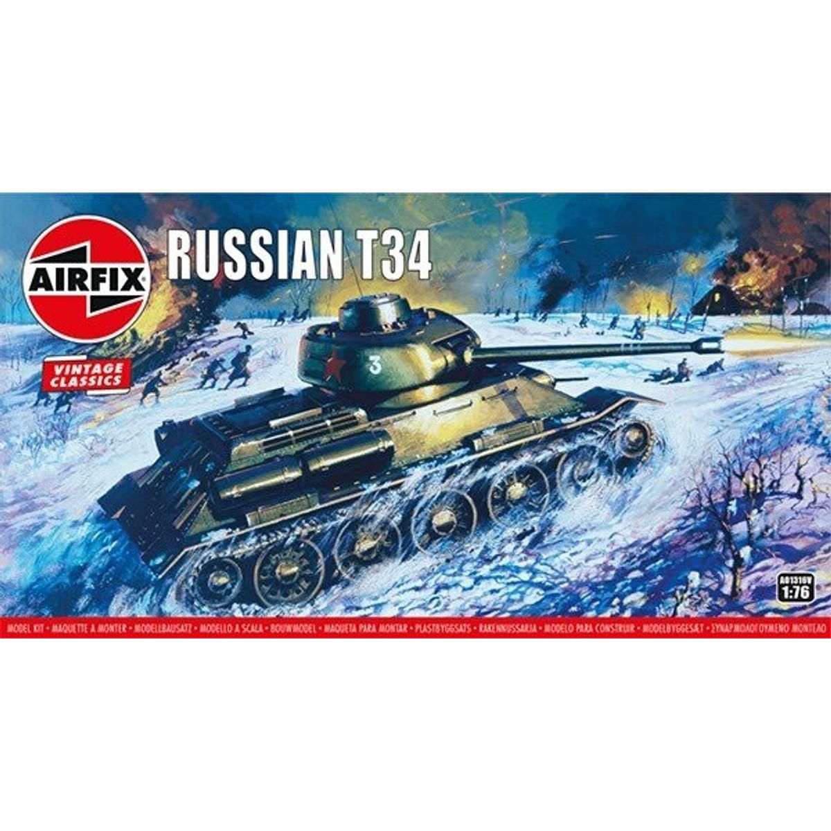 Airfix - Russian T34 Tank Byggesæt - 1:76 - A01316v