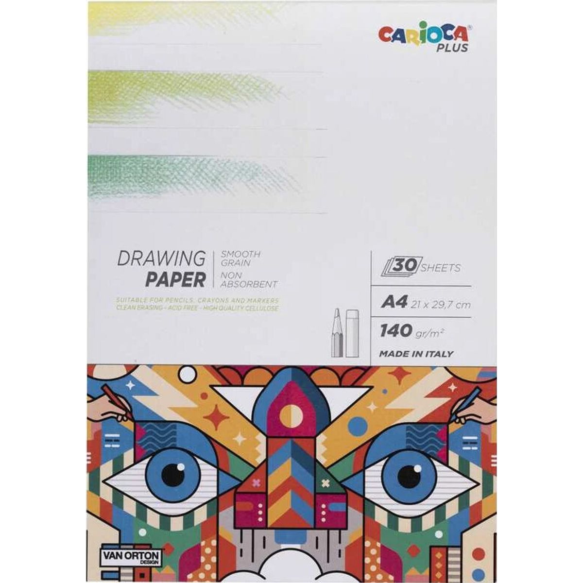 Tegneblok - A4 - Drawing Paper - 30 Sider - Carioca Plus