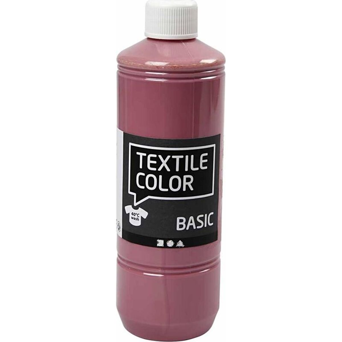 Tekstilmaling - Textile Color Basic - Mørk Rosa 500 Ml