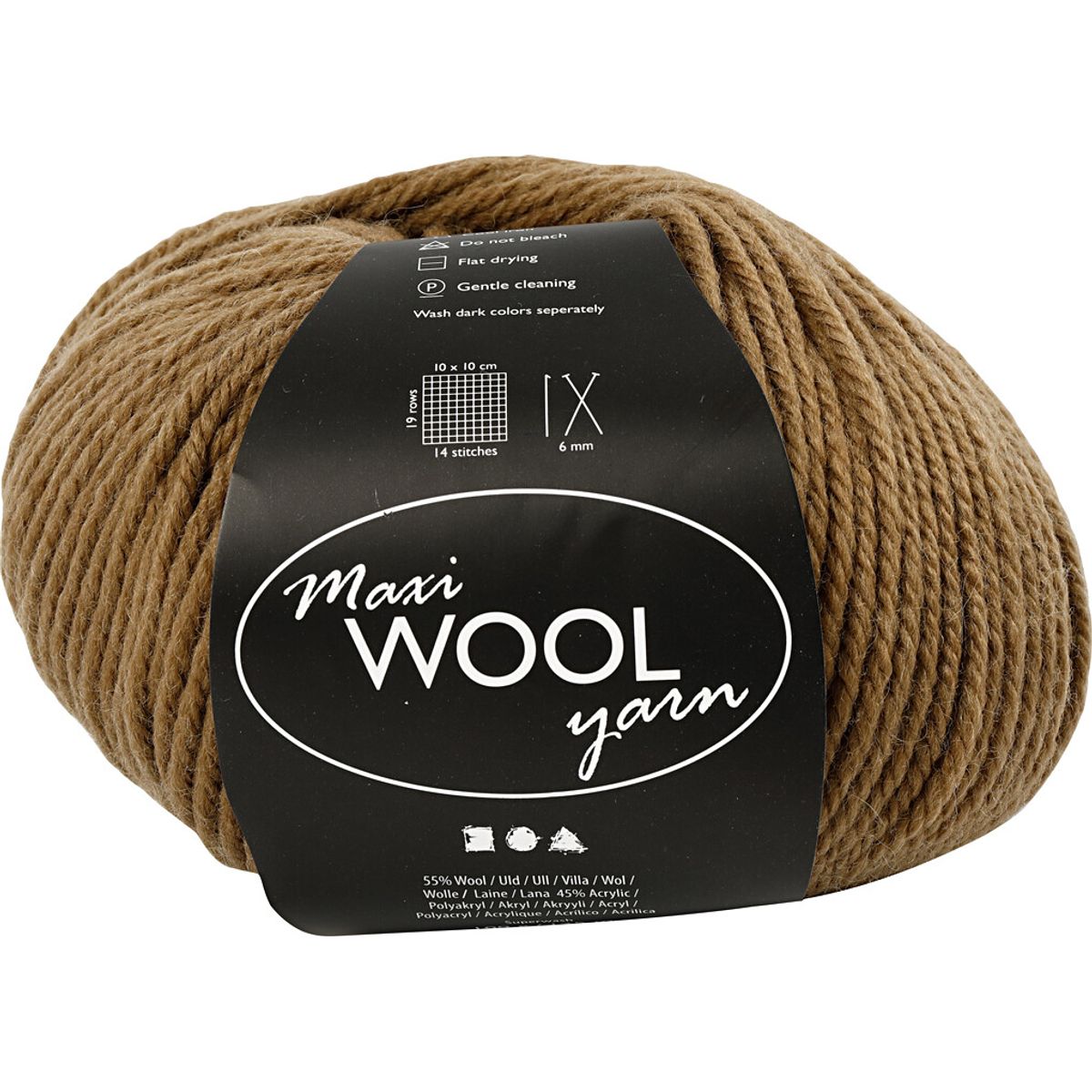 Uldgarn - Maxi Wool - L 125 M - Lys Brun - 100 G