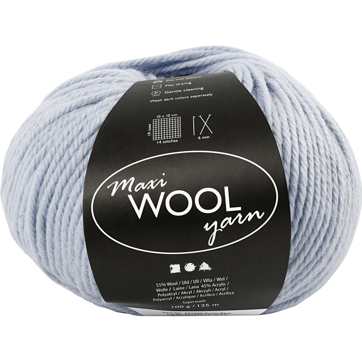 Uldgarn - Maxi Wool - L 125 M - Sart Blå - 100 G