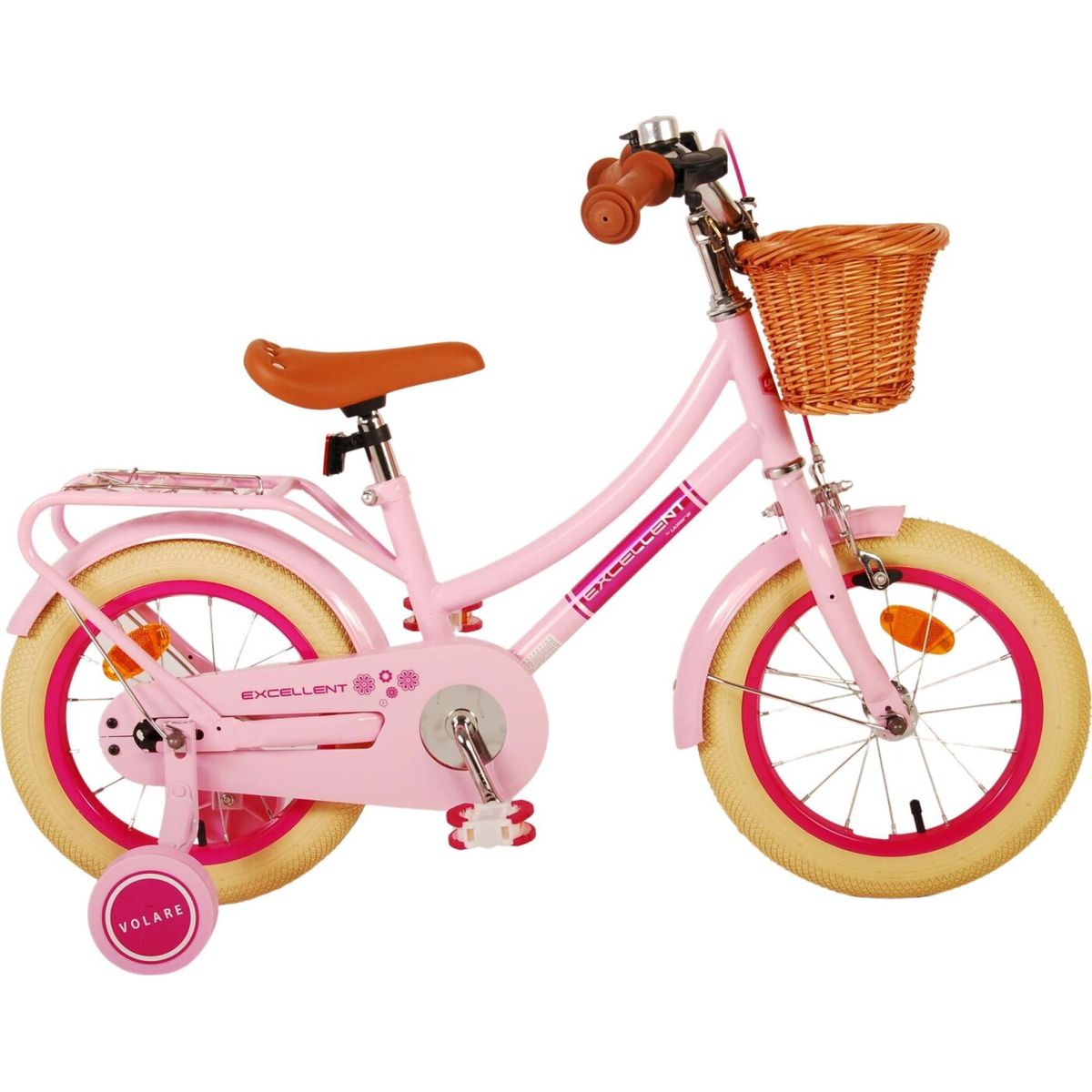 Volare - Børnecykel Med Støttehjul - 14'' Tommer - Excellent - Pink