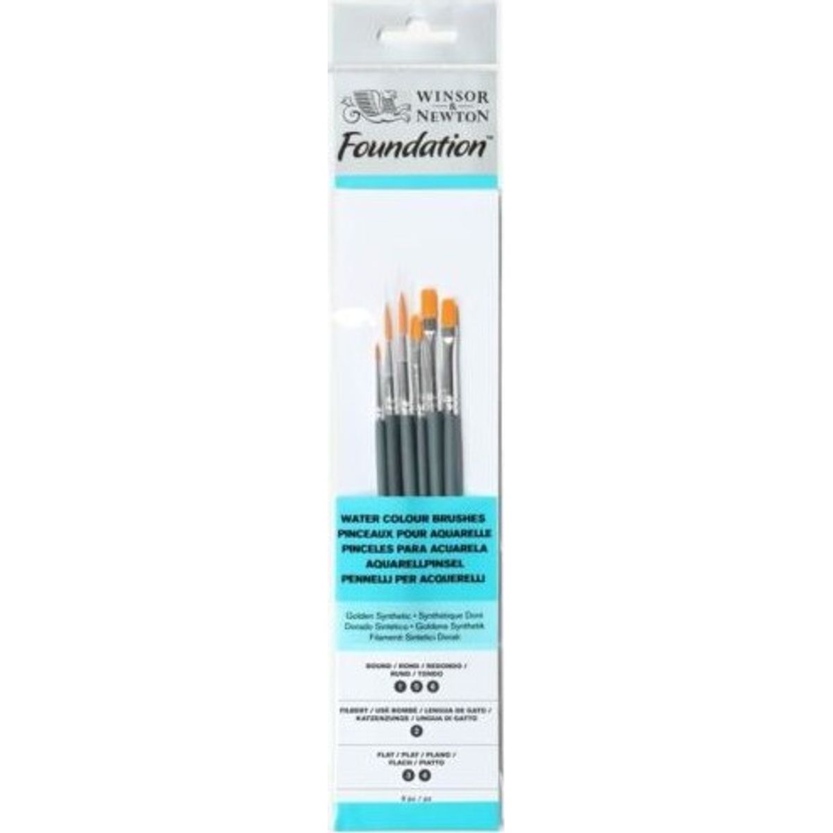 Winsor & Newton - Foundation Brushes - Water Colour - 6 Stk - Malerpensler