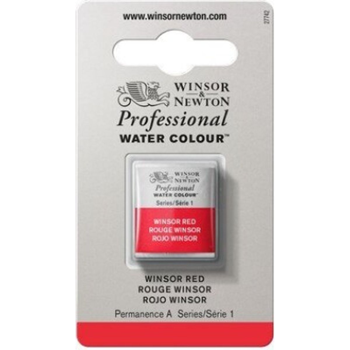 Winsor & Newton - Akvarelfarve 1/2 Pan - Winsor Red