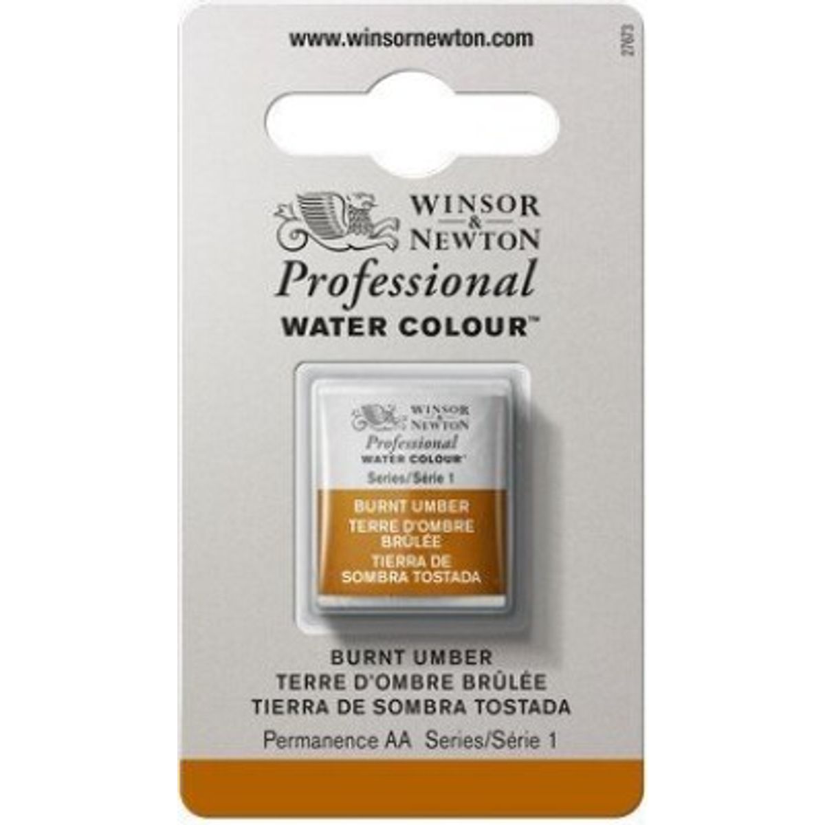 Winsor & Newton - Akvarelfarve 1/2 Pan - Burnt Umber