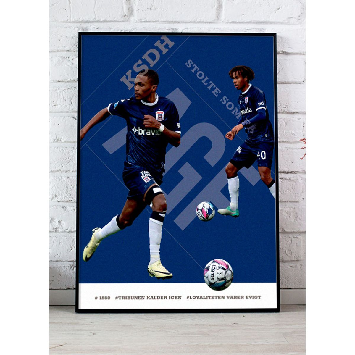 AGF-plakat - 2 spillere - Gift Links og Jonas Jensen-Abbew - 50 x 70 cm - Kr. 279,-