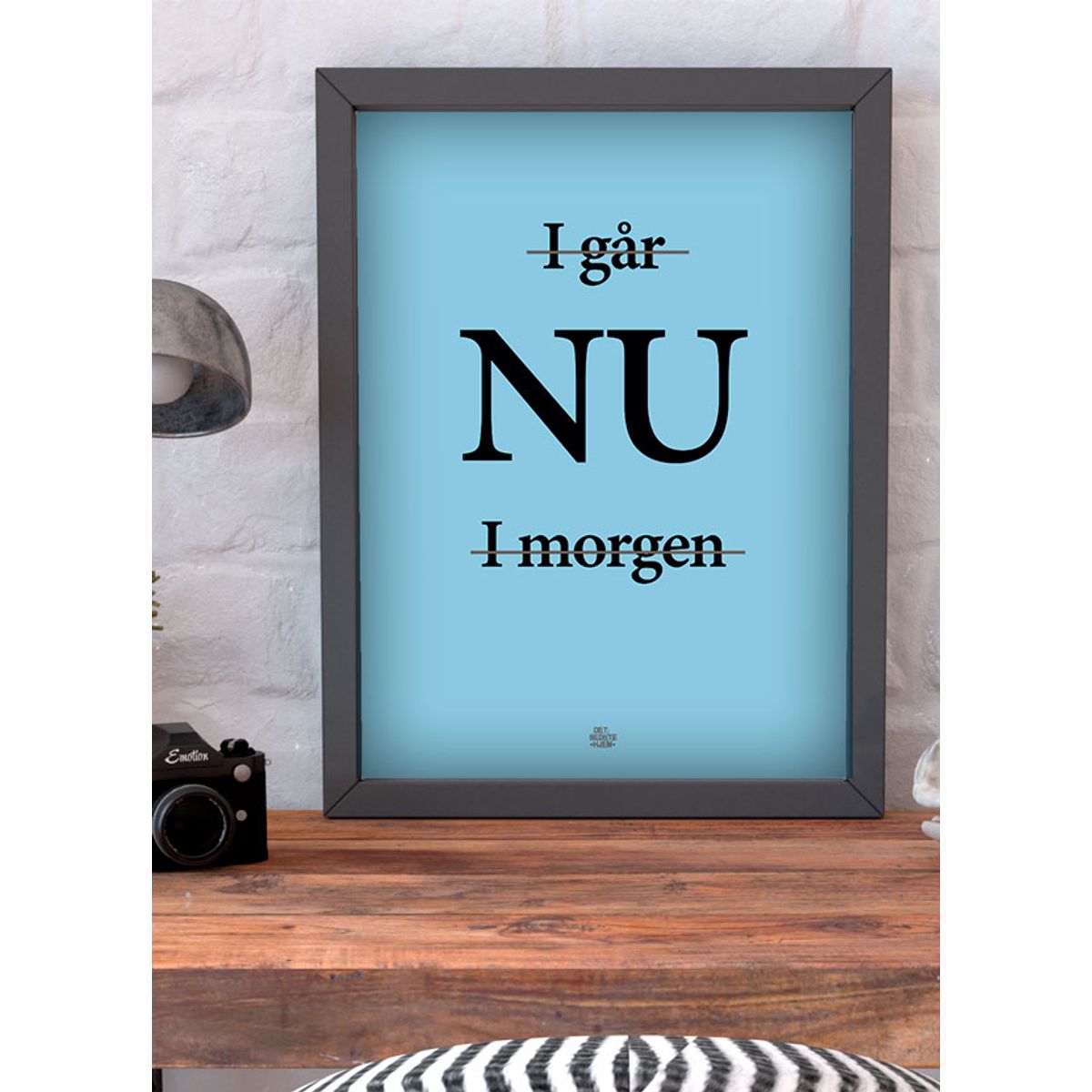 Igår, nu, i morgen-plakat (blå) - 21 x 29,7 (A4) Kr. 199,-