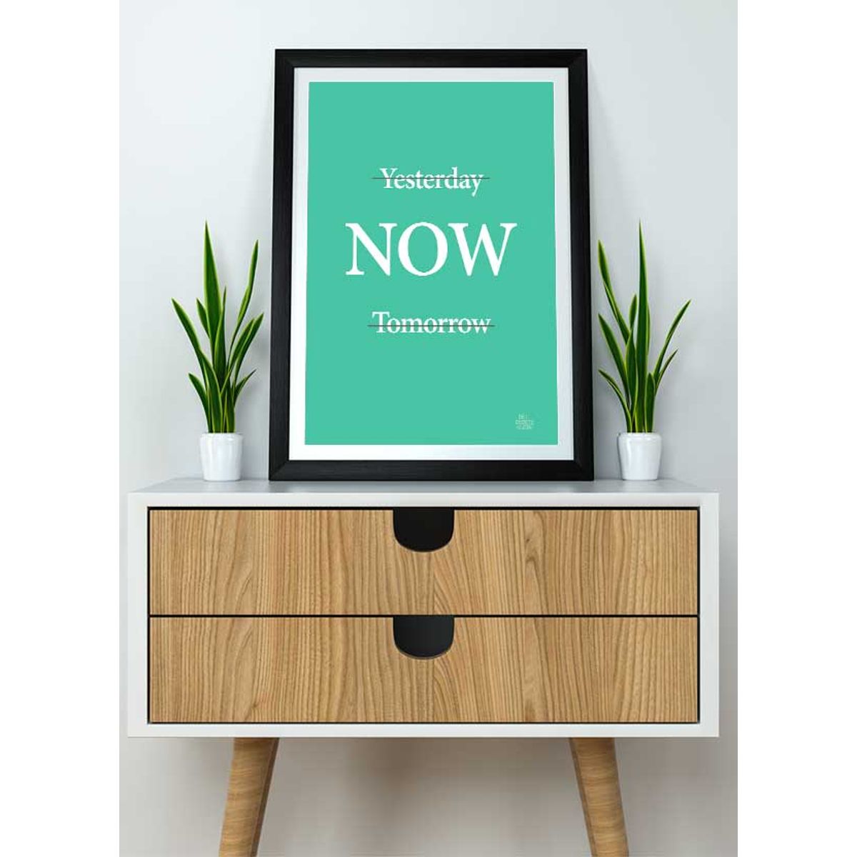 Yesterday, now, tomorrow-plakat (grøn) - Download PDF og print selv i mange formater kr. 299