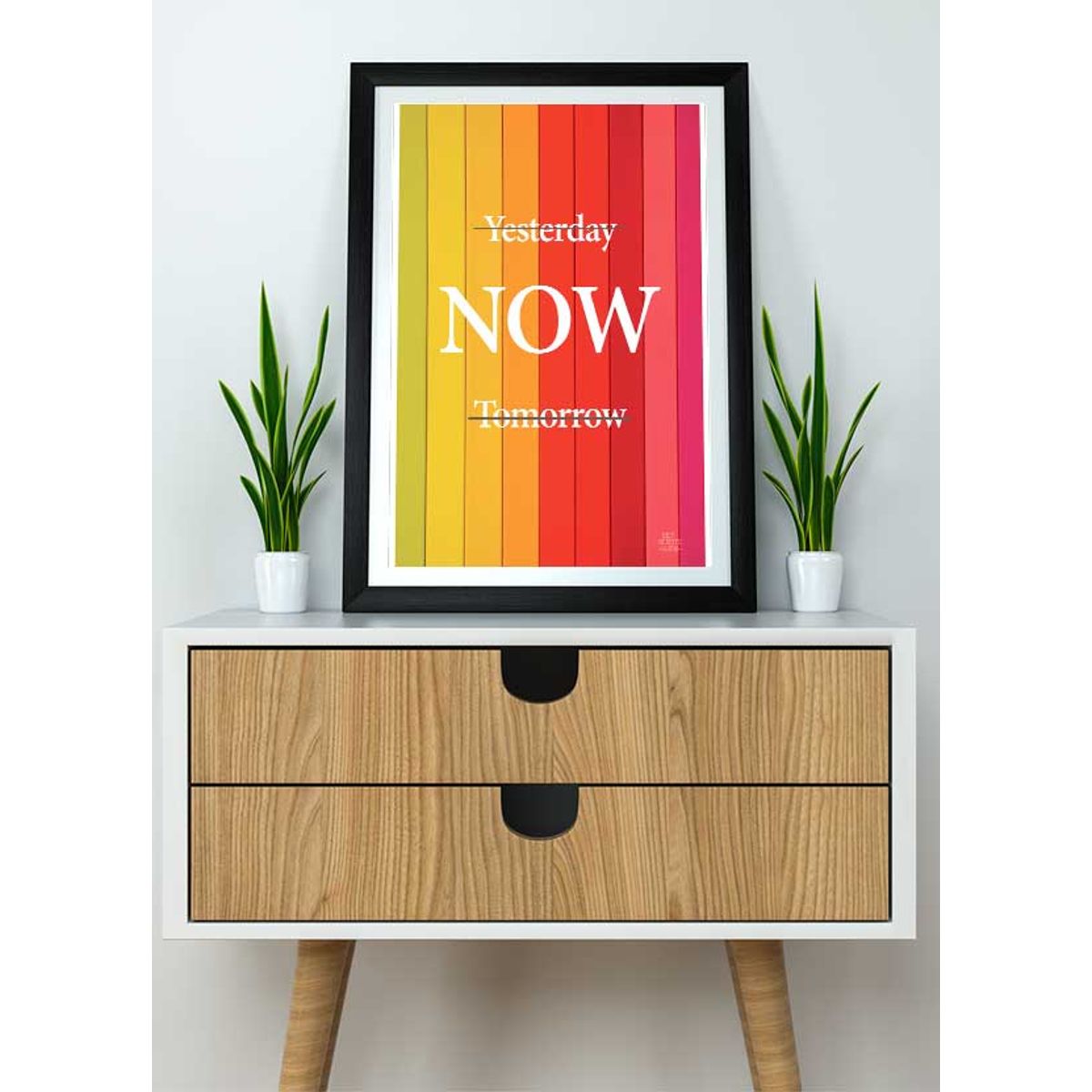 Yesterday, now, tomorrow-plakat (farverig) - 70 x 100 cm - Kr. 349,-