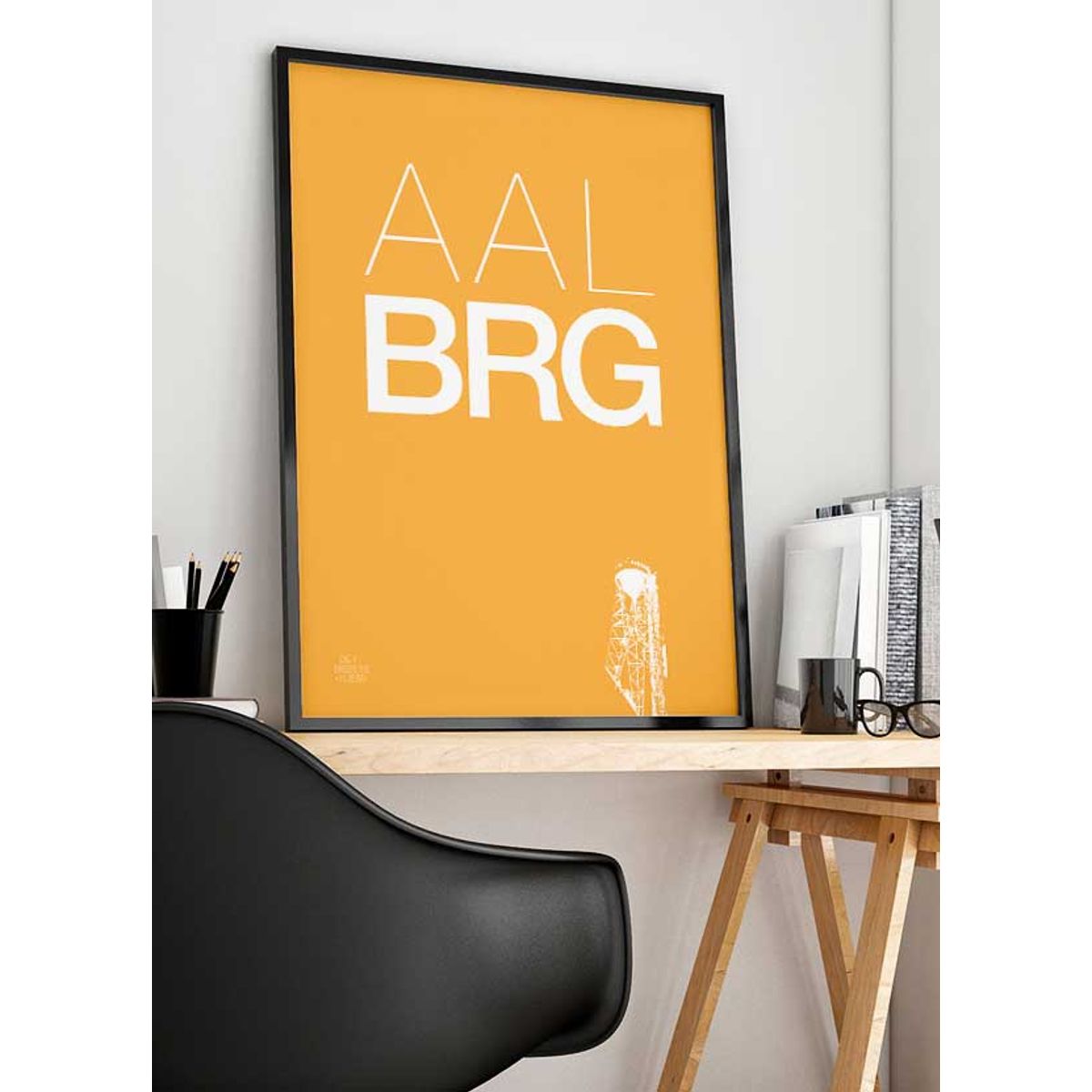 Aalborg-plakat med Aalborg tårnet - 50 x 70 cm - Kr. 279,-