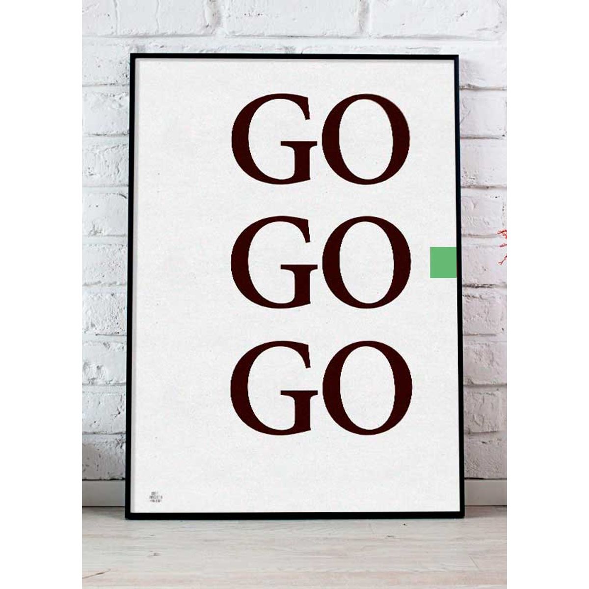 GO GO GO-plakat (grøn) - 70 x 100 cm - Kr. 349,-