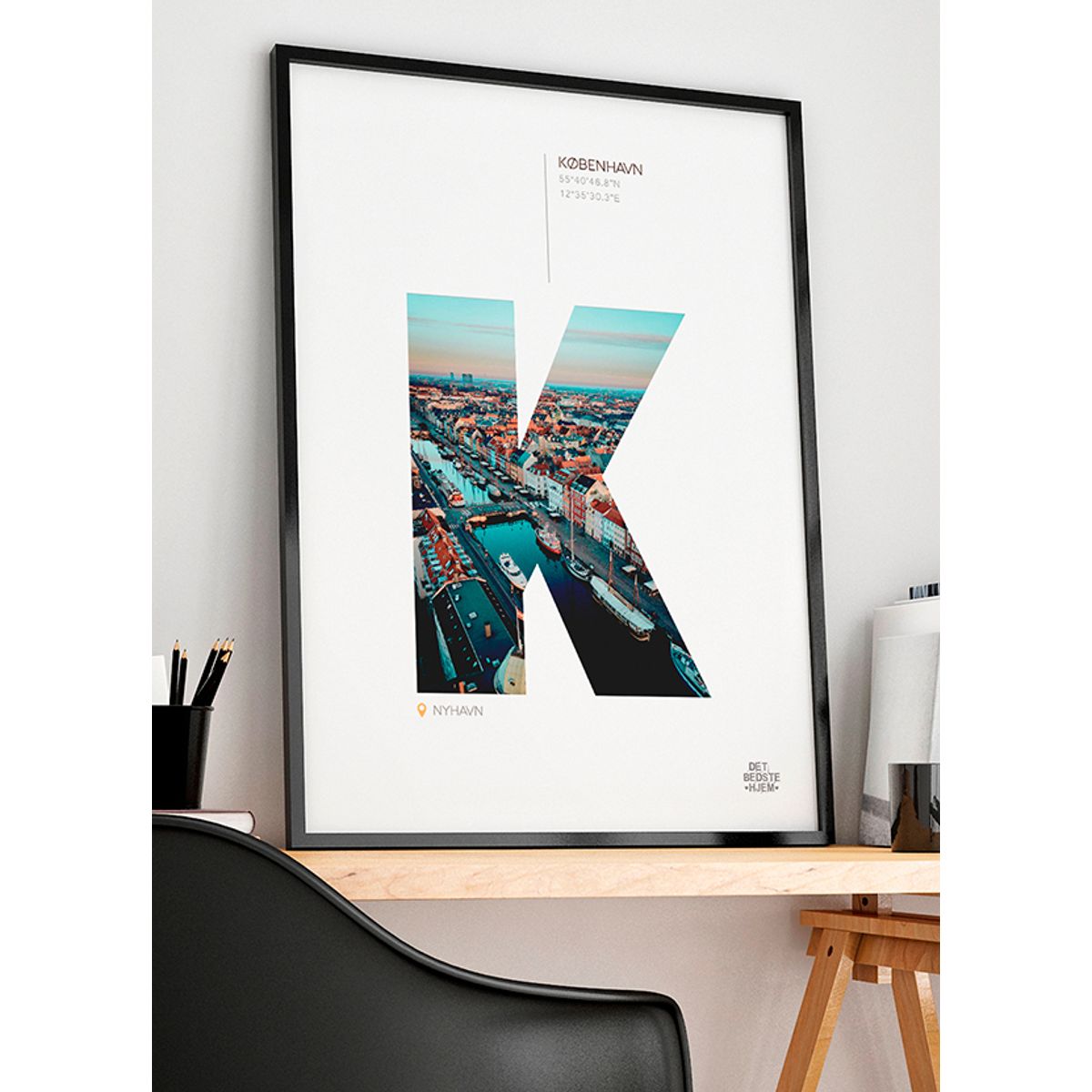 København-plakat - Nyhavn - 30 x 40 cm - Kr. 219,-