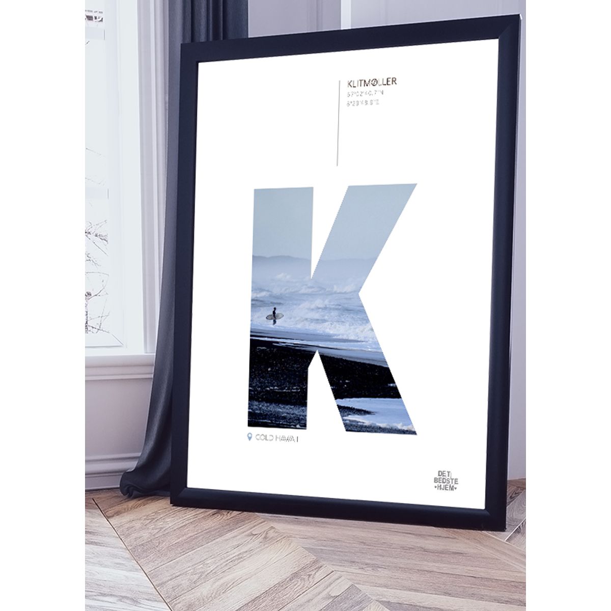 Klitmøller-plakat - Cold Hawaii - 30 x 40 cm - Kr. 219,-