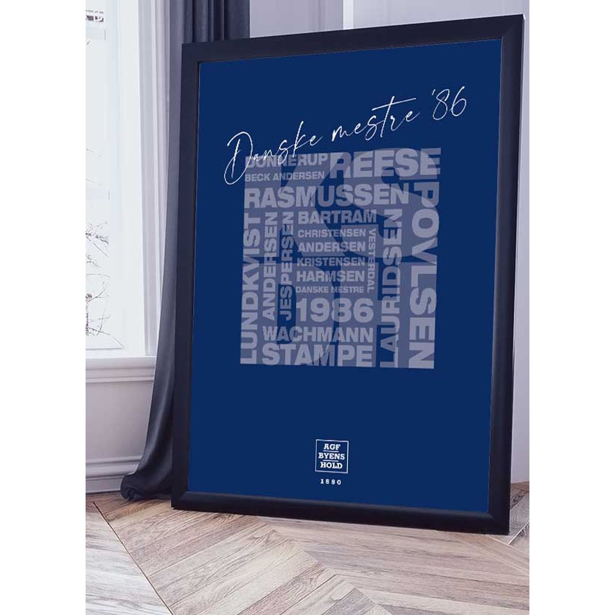 AGF - Danske Mestre 1986 - 30 x 40 cm - Kr. 219,-