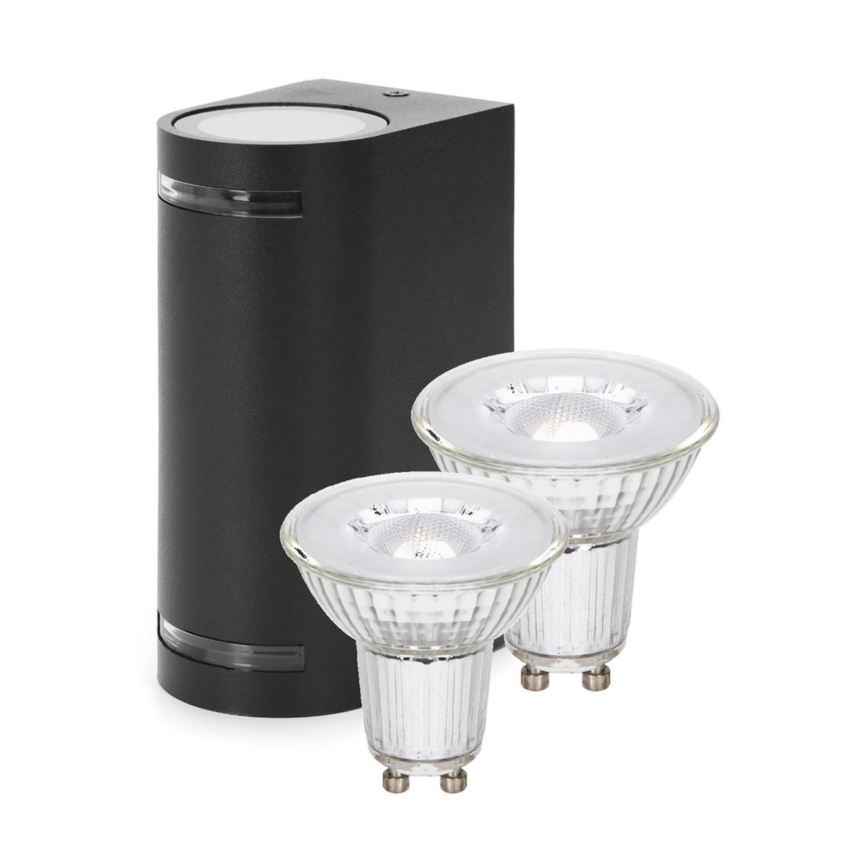 Aigostar Two-Way LED Udendørs Væglampe 2x6W, 2700K, IP54 - Sort