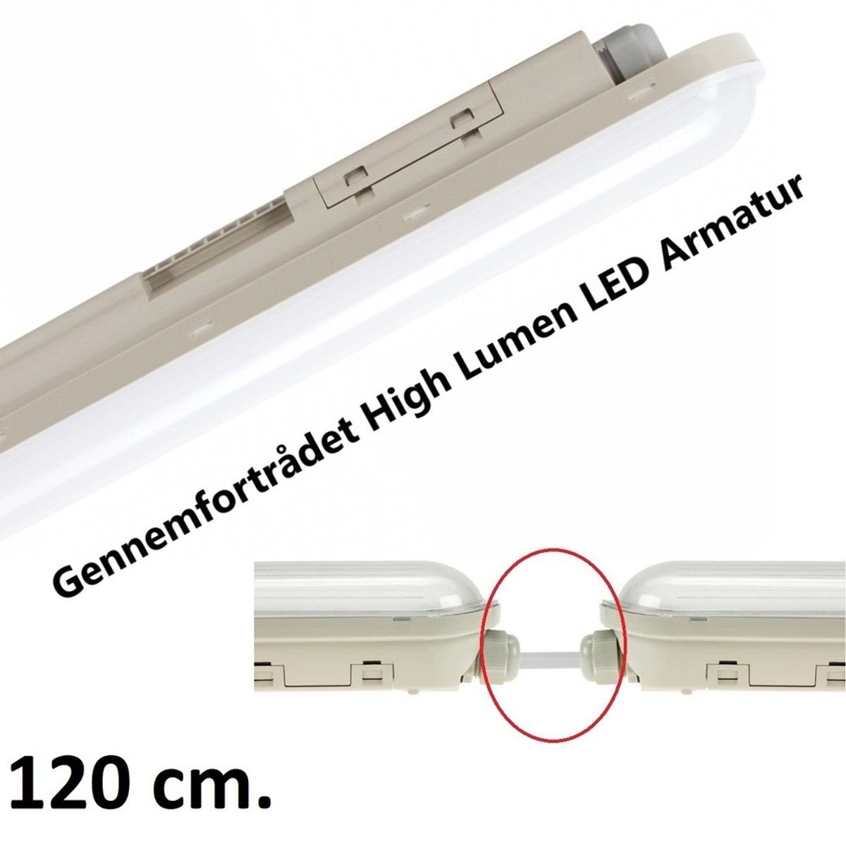 Limea LED Armatur På 36W i 4000K, 147LM/W, IP65, 230V - 120 cm.