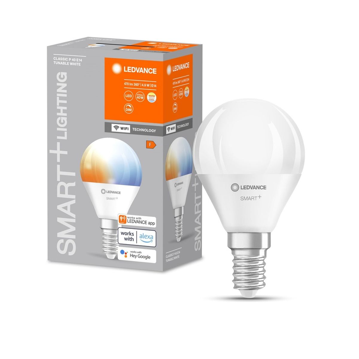 LEDVANCE SMART+ WiFi E14 LED Kronepære 4,9W CCT 2700K-6500K