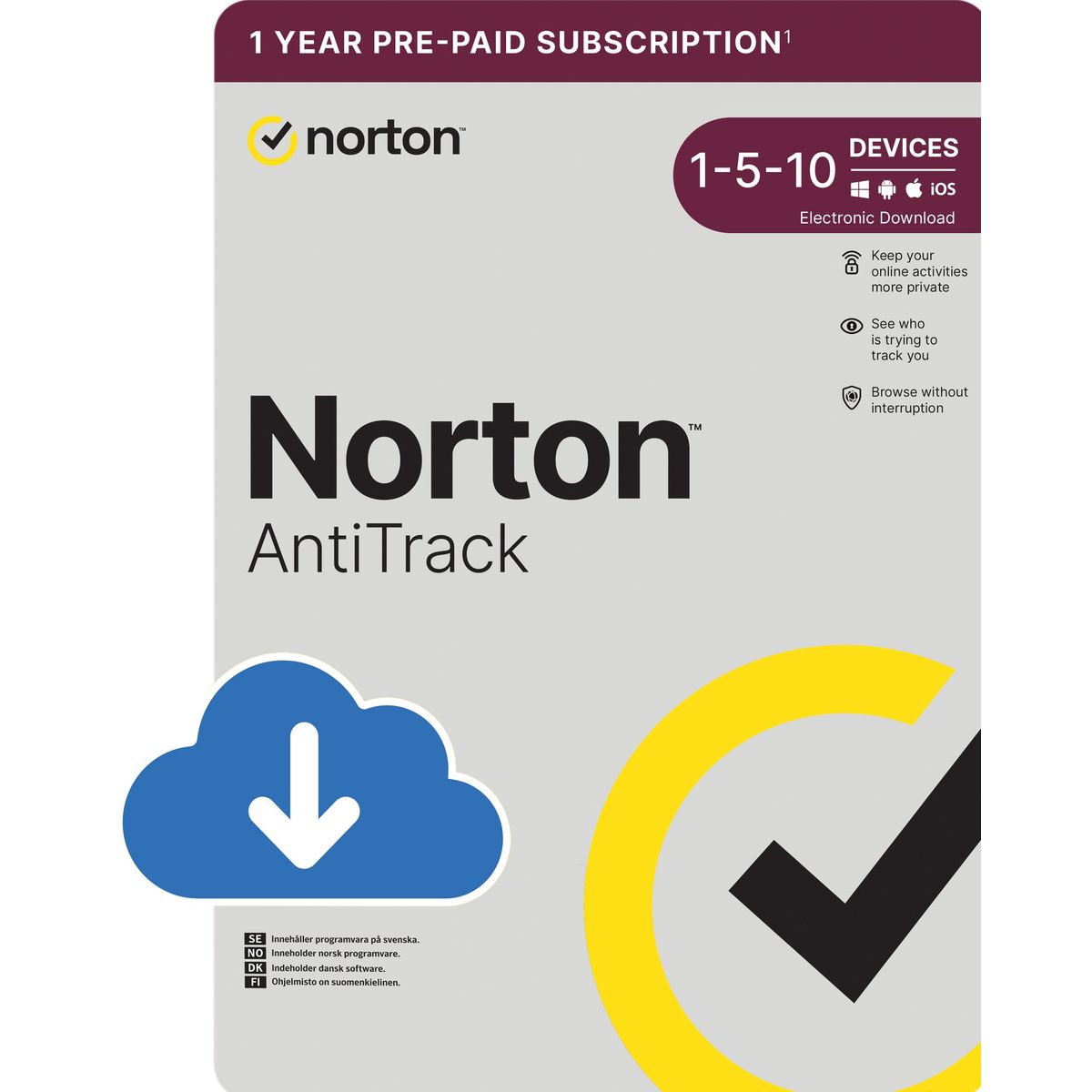 Norton AntiTrack - 5 enheder / 1 år