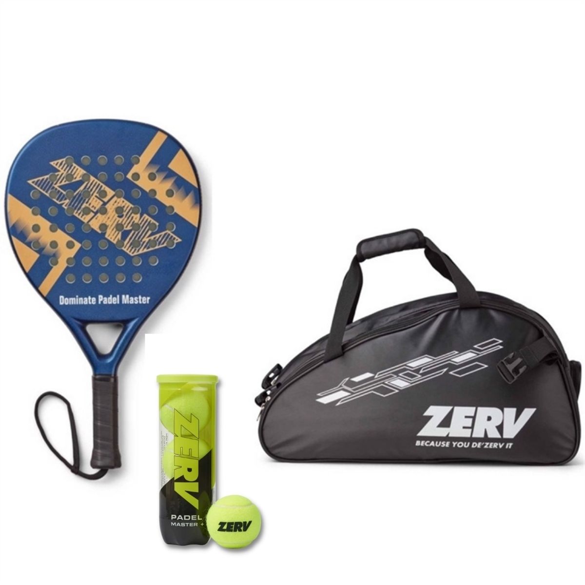 ZERV Padel Pakketilbud (Dominate Padel Master + Superb Bag + ZERV Padel Master+)