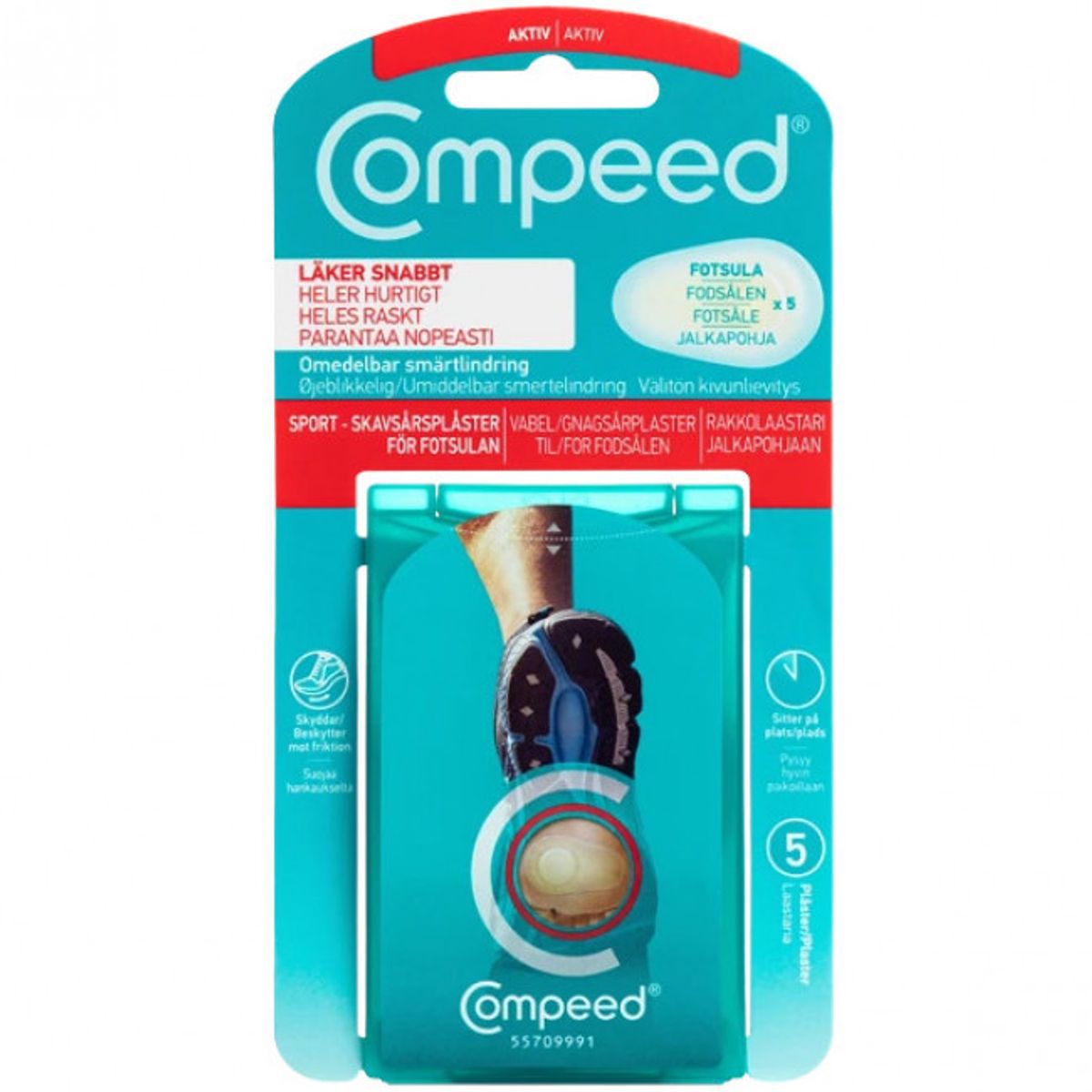 Compeed Sport - til under fødder, vabelpaster, 5 stk