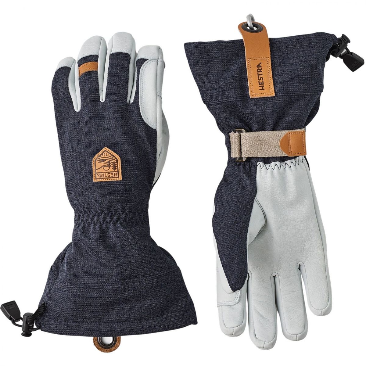 Hestra Army Leather Patrol Gauntlet, skihandsker, navy