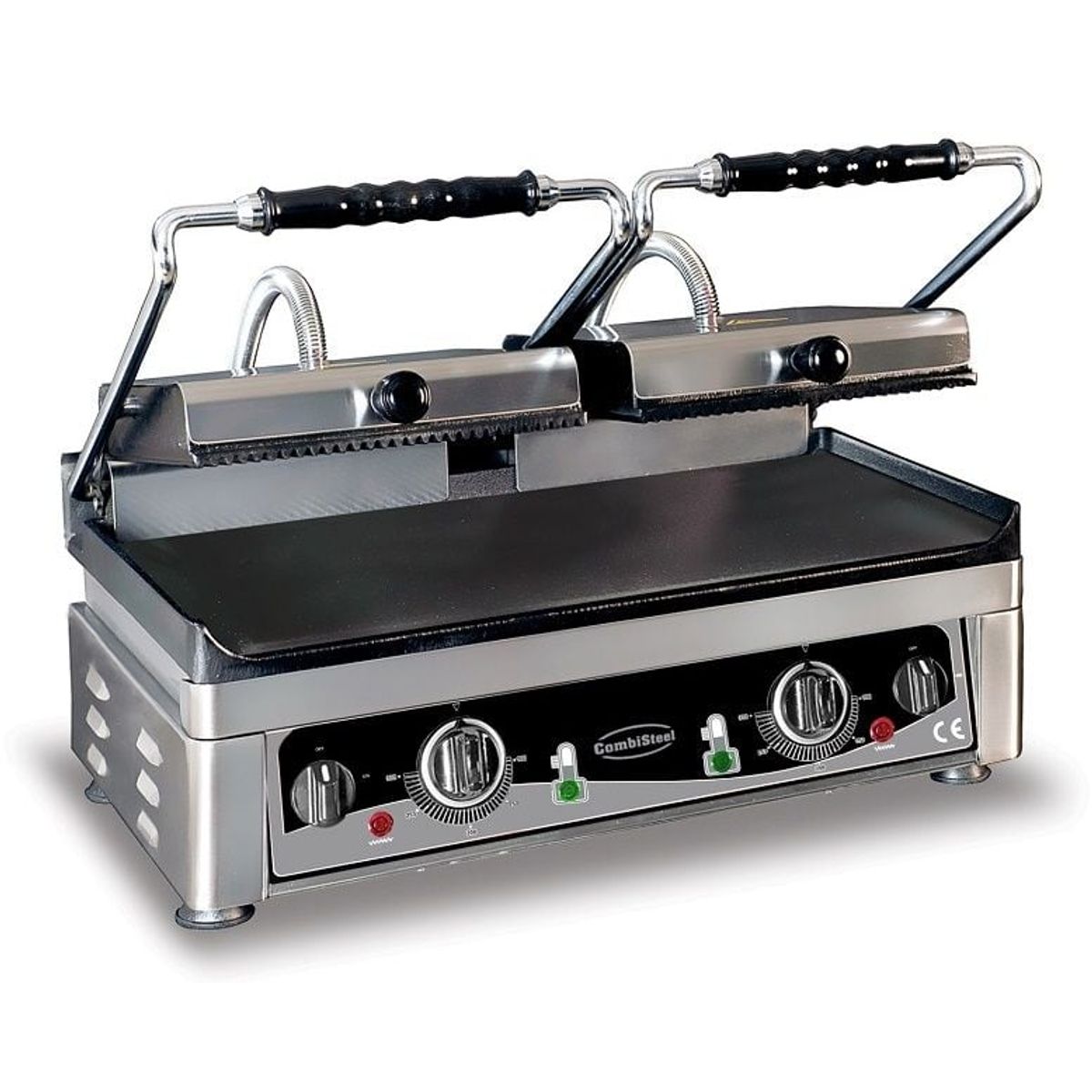 dobbelt klemgrill - combisteel - Rillet top/glat bund