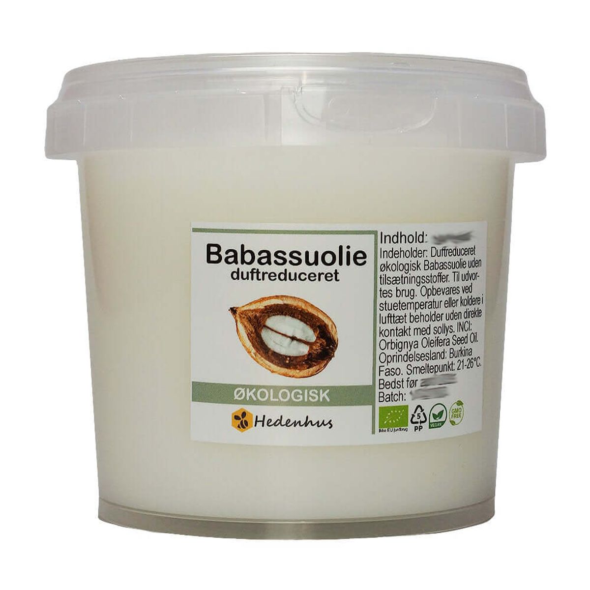 Babassuolie, Duftreduceret - Økologisk - 300 gram